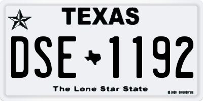 TX license plate DSE1192