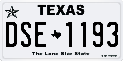 TX license plate DSE1193