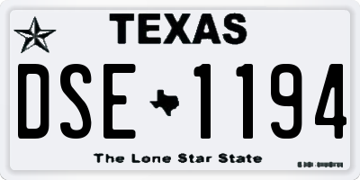 TX license plate DSE1194