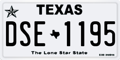 TX license plate DSE1195