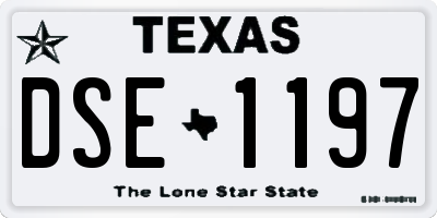 TX license plate DSE1197
