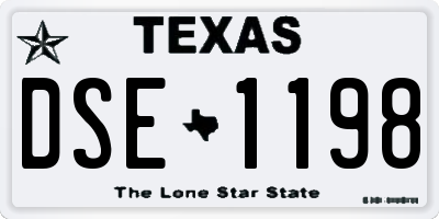 TX license plate DSE1198