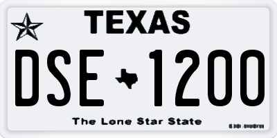 TX license plate DSE1200