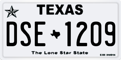 TX license plate DSE1209