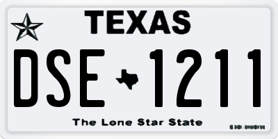 TX license plate DSE1211