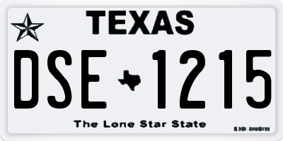 TX license plate DSE1215