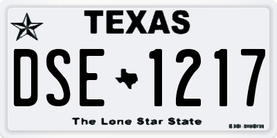 TX license plate DSE1217