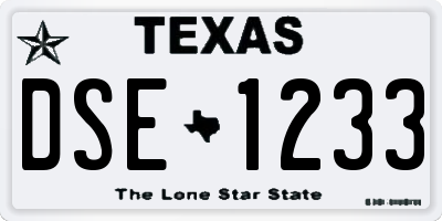 TX license plate DSE1233