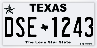 TX license plate DSE1243