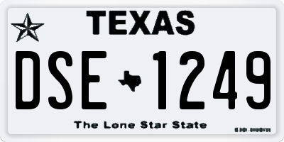 TX license plate DSE1249