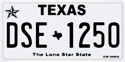 TX license plate DSE1250