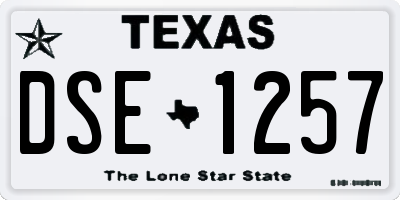 TX license plate DSE1257