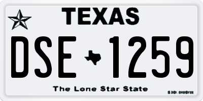 TX license plate DSE1259