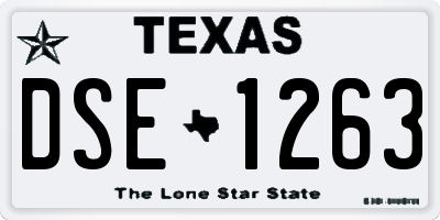 TX license plate DSE1263