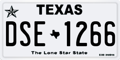 TX license plate DSE1266