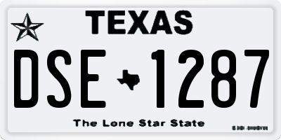 TX license plate DSE1287