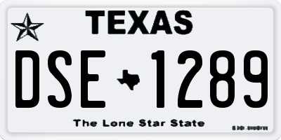 TX license plate DSE1289