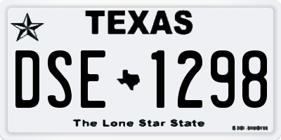 TX license plate DSE1298