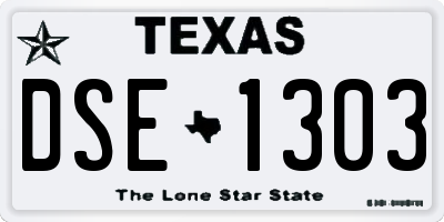 TX license plate DSE1303