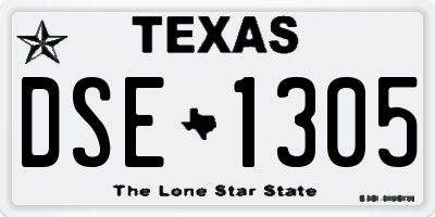 TX license plate DSE1305