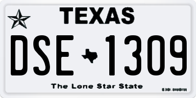 TX license plate DSE1309