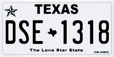 TX license plate DSE1318