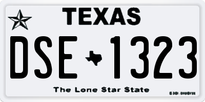 TX license plate DSE1323