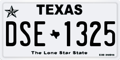 TX license plate DSE1325