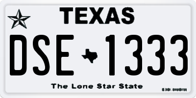 TX license plate DSE1333