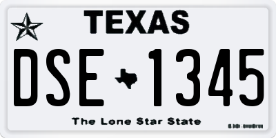 TX license plate DSE1345