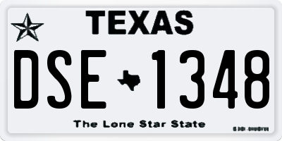 TX license plate DSE1348