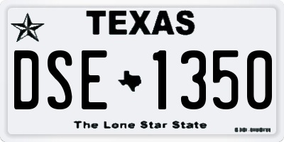 TX license plate DSE1350