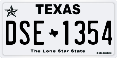 TX license plate DSE1354