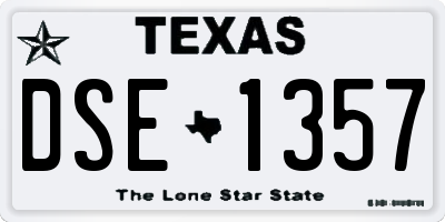 TX license plate DSE1357