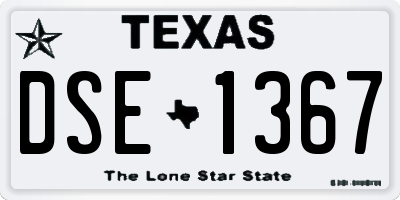 TX license plate DSE1367