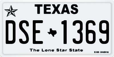 TX license plate DSE1369