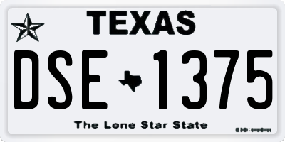 TX license plate DSE1375