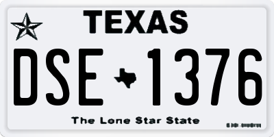 TX license plate DSE1376