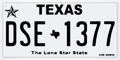 TX license plate DSE1377