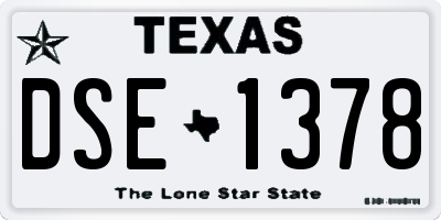 TX license plate DSE1378