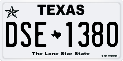 TX license plate DSE1380