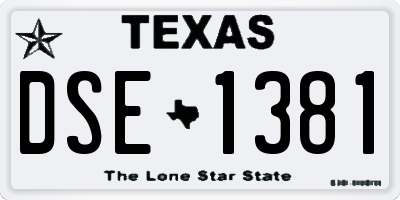 TX license plate DSE1381