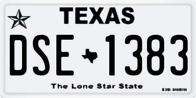 TX license plate DSE1383