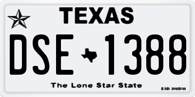 TX license plate DSE1388