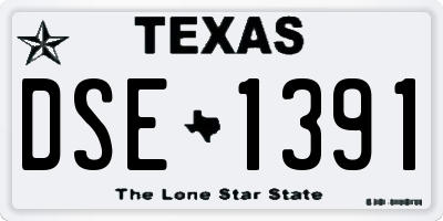 TX license plate DSE1391