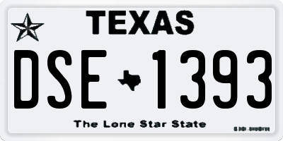 TX license plate DSE1393