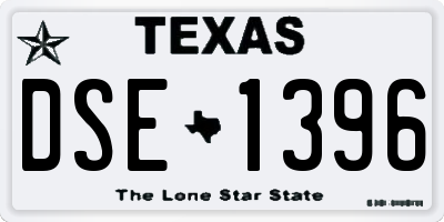 TX license plate DSE1396