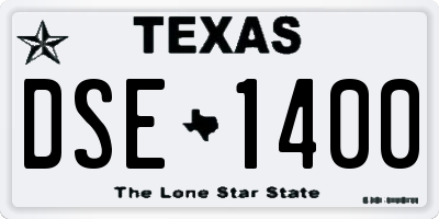 TX license plate DSE1400