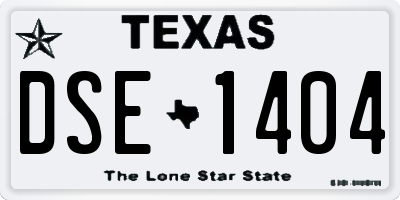 TX license plate DSE1404