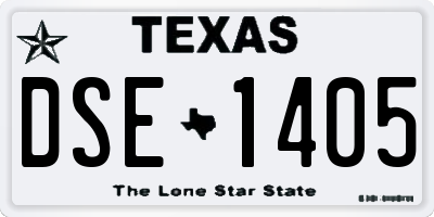 TX license plate DSE1405